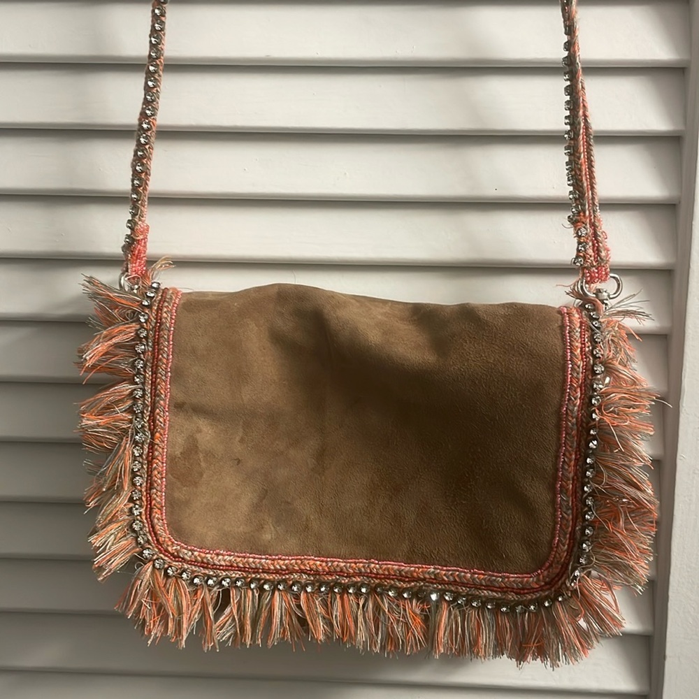 Ambre Babzoe Anthropologie Handcrafted Beaded Crossbody like new